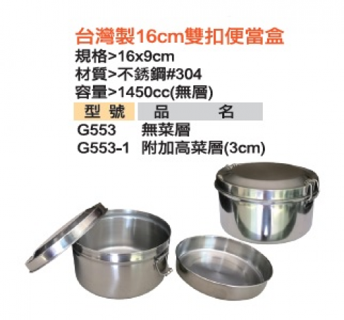 台製16cm雙扣便當盒